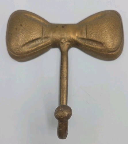 (1) Crate & Barrel Little Bow Gold Metal Wall Hook -3 Available - Picture 3 of 4