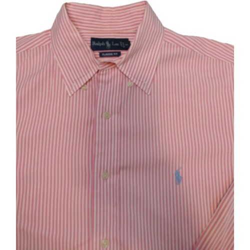 Camisa Polo Ralph Lauren Manga Larga 16 Rosa Rayas Calce Clásico - Imagen 5 de 8