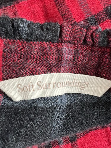 Soft Surroundings Shirt Women's Plus Size 3X Classic Red Black Plaid - Picture 8 of 10
