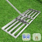 Lawn Leveling Rake 30X10 Inch, (Professional-Grade) Lawn Leveler Tool with Stain