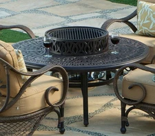 Grand Bonaire Weave Outdoor Fire Pit Table With Accessories