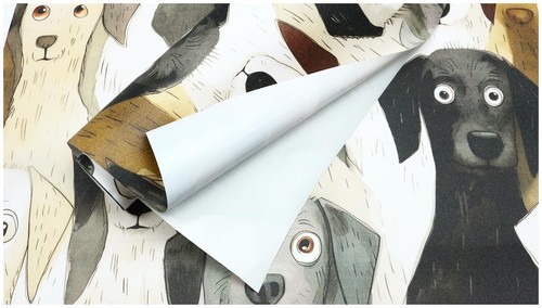 Vintage Dog Wallpaper Peel and Stick Textured Black Renter Friendly Wall Pape... - Picture 9 of 9