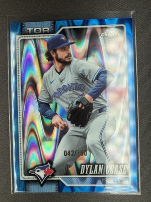 2026 Topps Chrome Dylan Cease Blue Raywave Refractor /150 Blue Jays