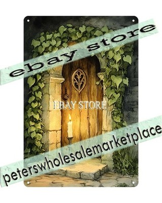 Ivy Lantern Door Metal Tin Sign Plaque horror fantasy decor