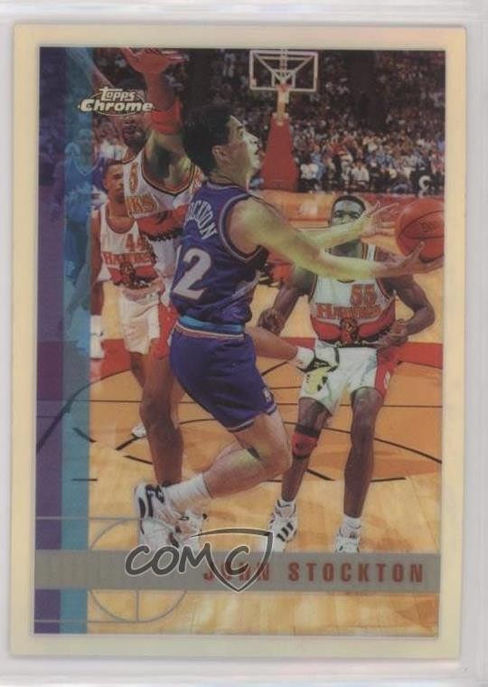 1997-98 Topps Chrome Refractor John Stockton #8 HOF t8i
