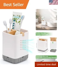 Breathable Bamboo Toothbrush Caddy: Perfect Organizer for Family Hygiene Needs