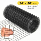 Costway 24"x50’ Hardware Cloth 16 Gauge Black Vinyl Coated Welded Wire Mesh 1.5"