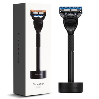 Bolin Webb Generation Razor & Stand  Luxury Razors for Men with Gillette Fusi...