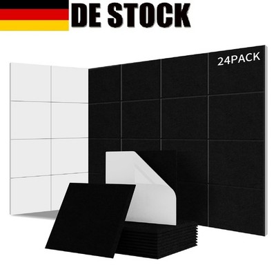 24X Akustik Wandpaneel 30x30cm Studio Schallschutz Akustikplatten selbstklebend