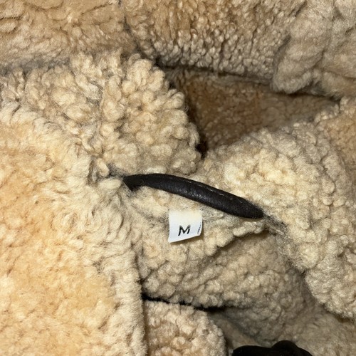 VTG 2000s/Y2K- Marc Ecko Leather -Real Sheepskin Shearling Hooded Coat -Men's M - Picture 12 of 12