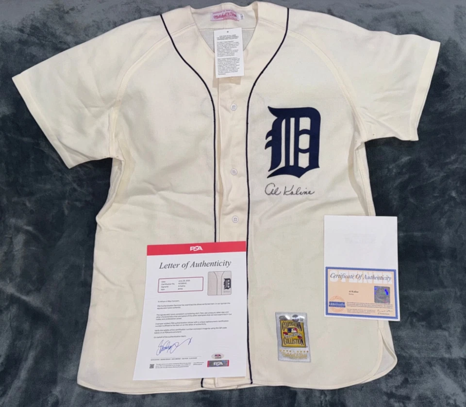 Al Kaline Signed Mitchell & Ness M&N Detroit Tigers Autographed Jersey Auto PSA - Image 3 of 4
