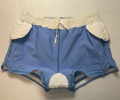 Vintage 60s Basketball Athletic Shorts 36 Large Mount St Mary’s College Lt Blue - Picture 6 of 12