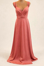 Azazie Dusty Rose Sleeveless V-Neck Floor-Length Bridesmaid Maxi Dress Size A4