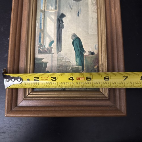 17" X 10.5" Framed Reproduction On Oilette Surface Carl Spitzweg Cactus Writer - Picture 7 of 8