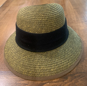 HBY Miami Woven Straw Panama Hat w Colorful Pleated Tropical Ribbon 2.75” Brim L Hby Hats | eBay main image 2