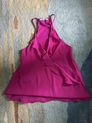 She + Sky Women's Pink Solid Halter Sleeveless Tank Top Pullover Size M