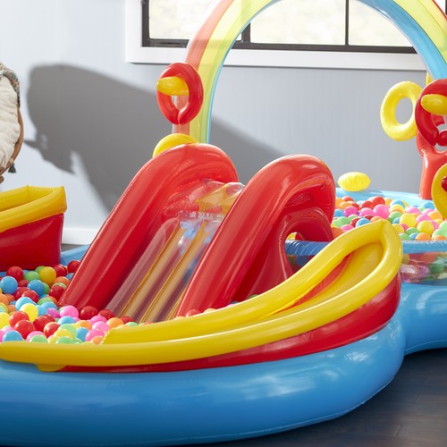 Intex Rainbow Ring Inflatable Play Center Pool w/Multi-Color Fun Ballz, 100 Pack - Picture 8 of 11