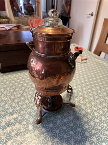 Antique Copper Coffee Pot With Parrafin Heater - Picture 4 of 8