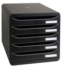 Exacompta Big Box Plus 5 Drawer Set Open Black
