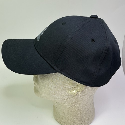 EUC Adidas Aeroready Fitted Cap/ Hat Black Gray Logo Adjustable 90288 - Picture 3 of 9