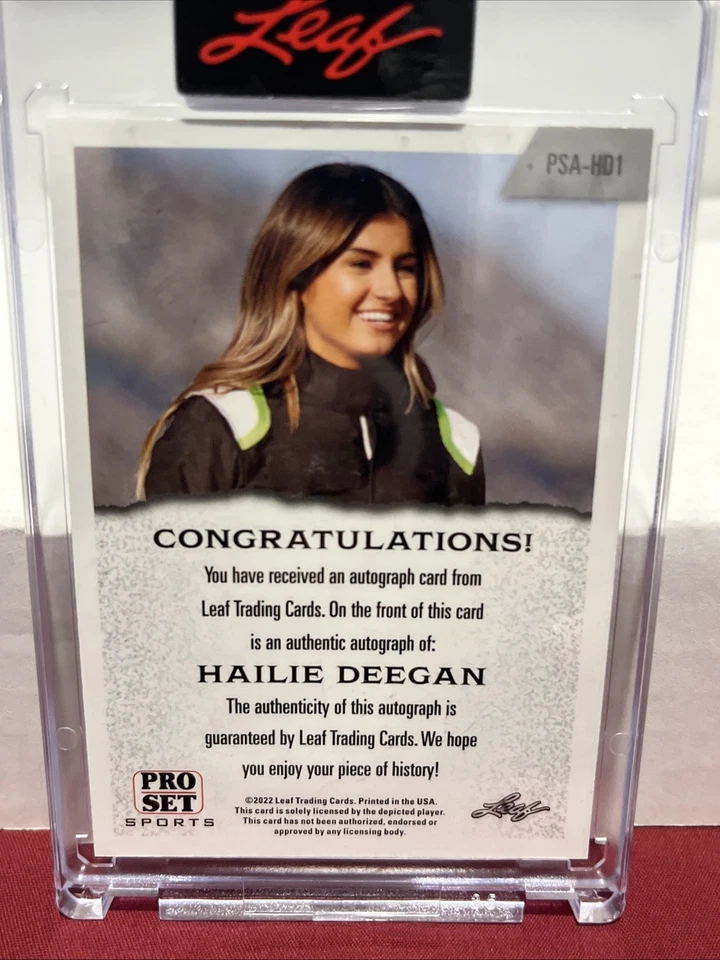 2022 Pro Set Hailie Deegan Autograph - Auto Racing Leaf Women's Nascar Encased - Image 2 of 3