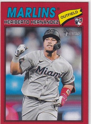 Heriberto Hernandez Red Rookie Card Topps Heritage 2026 Marlins
