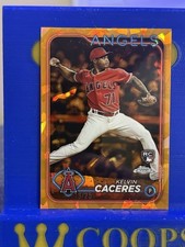 2024 Topps Chrome Sapphire Kelvin Caceres RC Orange Refractor #16/25 Angels