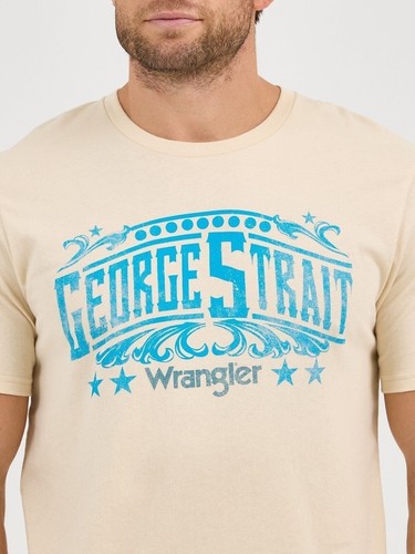 Wrangler Men's George Strait Graphic Tee Fog Comfort Casual Top Short Sleeve New - Picture 3 of 4
