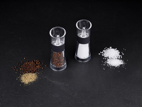 Cole & Mason Flip 180 Salt and Pepper Grinder Set, Black, Mess Free, Adjustable - Picture 7 of 9