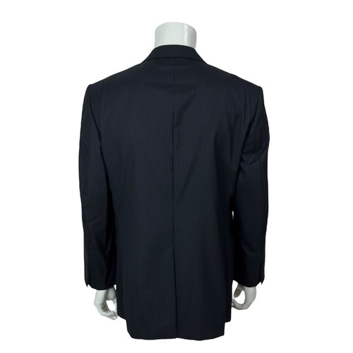 Jos A Bank Black Striped Wool Sport Coat Blazer Jacket 2 Button Men's 44L - Picture 12 of 17