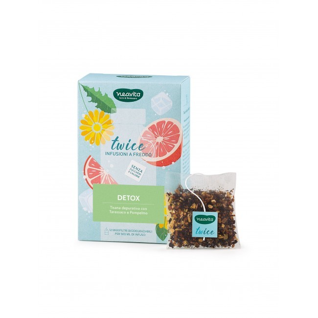 Neavita Twice Infuso a Freddo To Go Detox 12 Maxifiltro per Bottiglia da 500 ml