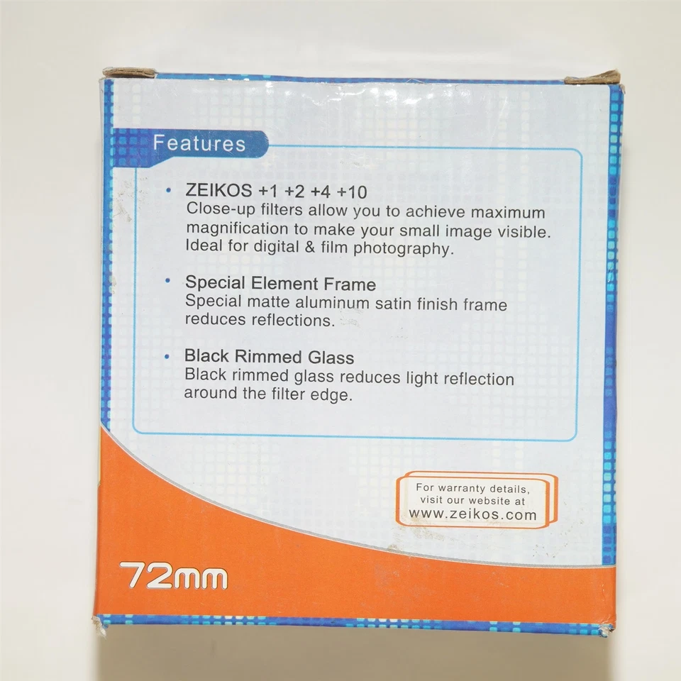 Zeikos 4-Piece 72mm Close-Up Filter Set +1/+2/+4/+10 with Pouch - Image 2 of 2