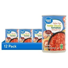 (12 pack) Great Value Italian-Style Petite Diced Tomatoes with Basil, Garlic and