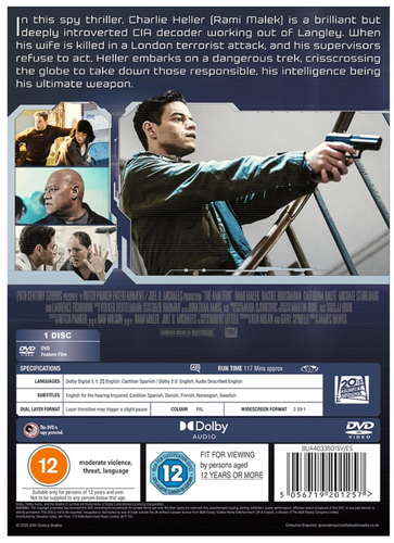 The Amateur (2025) DVD (Region Free) New/ Sealed Rami Malek / Laurence Fishburne - Picture 2 of 2
