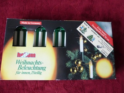 Alte Hellum Lichterkette Innen Weihnachtsbeleuchtung mit 15 Kerzen - Vintage