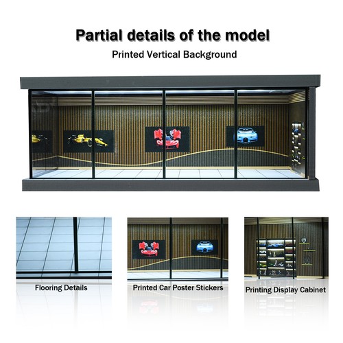 1/32 Diorama Diecast Garage Model LED Lighting Parking Lot Showroom Display Case - Picture 36 of 39