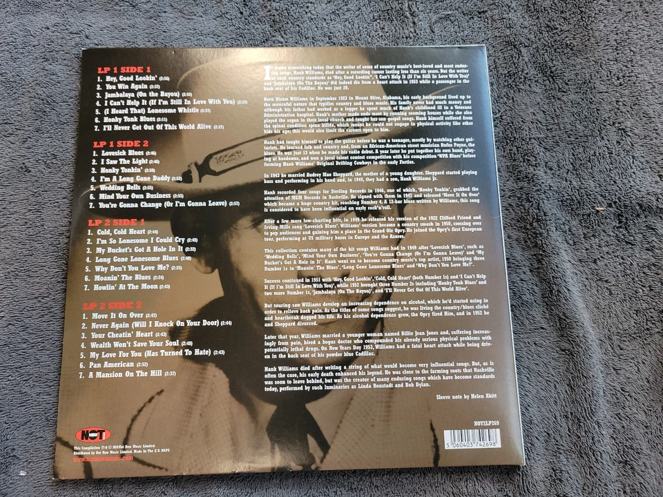 HANK WILLIAMS THE VERY BEST OF RED VINYL IMPORT 180G 2LP NOT NOW - Image 2 of 4