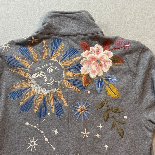 Johnny Was Boho Luxe Eclectic Whimsical Floral Celestial Coat Jacket Size S - Picture 11 of 15