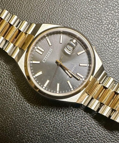 Citizen Collection NJ0154-80H Fecha Acero Inox. Blk SLV Oro Automático Reloj - Imagen 3 de 3