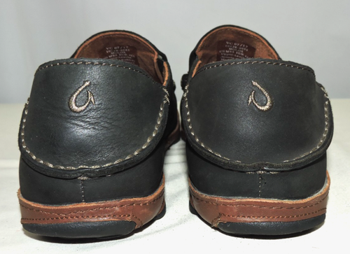 OluKai Men’s Moloa Slip-On Shoes Navy Leather Comfort Casual Loafers Size 9.5 US - Picture 7 of 12