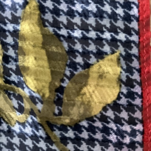 Ralph Lauren Vintage Houndstooth Rose 100% Silk Blue Red Scarf 21”x21” - Picture 6 of 7