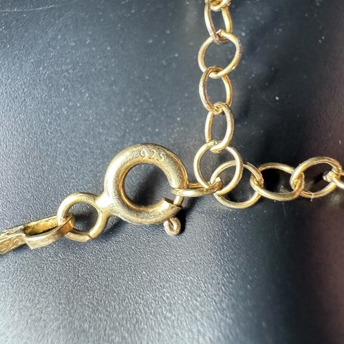 Stationiertes Evil Eye Halskette vergoldet Sterlingsilber  - Bild 8 von 12