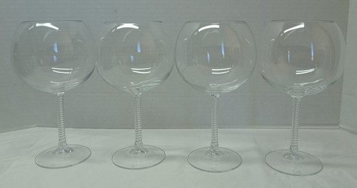 4 copas de vino Ralph Lauren LATHAM cristal borgoña fiesta fiesta tallo retorcido - Imagen 4 de 12