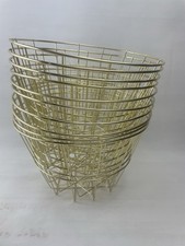 Gold Shiny Wire Baskets Round Lot 10 Fruit Storage Wedding Decor Organization