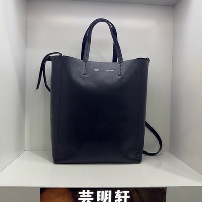 CELINE Black Leather Tote Bucket Handbag Shoulder Crossbody Bag For Women