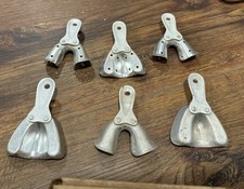 Neoloy instramold LOT OF 6 DENTAL METAL MOLD IMPRESSION TRAYS MEDICAL DENTAL 