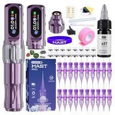 Mast Tattoo Tour2 Pro Cordless Tattoo Gun Kit Lightweight Silent Rotary Ta...