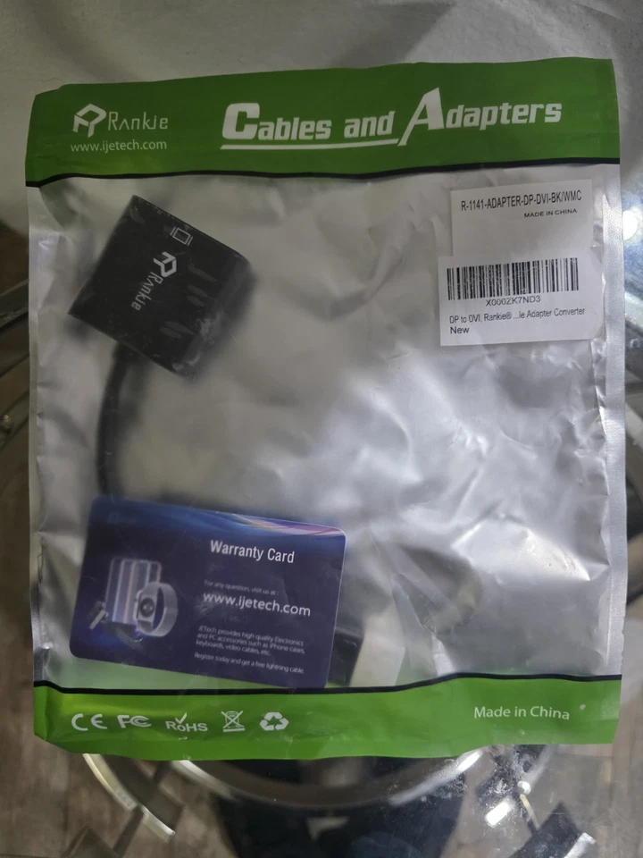 Genuine Apple Thunderbolt Mini Display Port-DP to DVI Cable Adapter (MB570LL/B) - Image 2 of 2