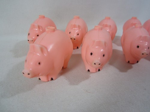 Vintage Blow Mold Pigs for String Lights Set PRIMAL LITE Lot of 10 Covers Only - Picture 2 of 12