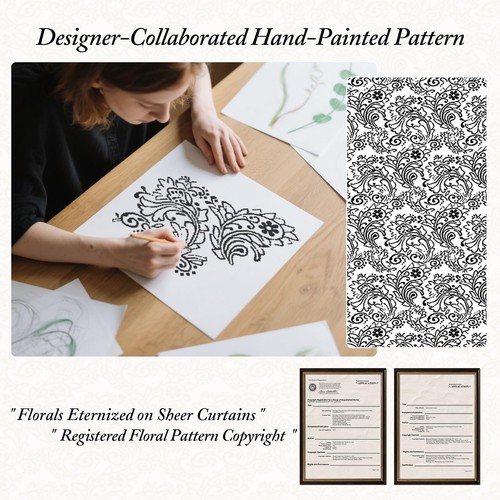 Pure White Lace Semi-Sheer Curtains – Vintage Floral Lace for Bedroom/Bathroo... - Picture 3 of 9